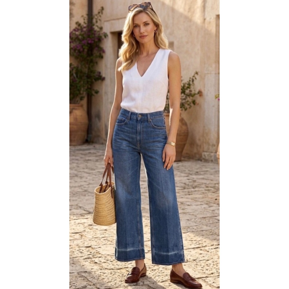 Polo Ralph Lauren Denim The Wide Leg Crop NWT